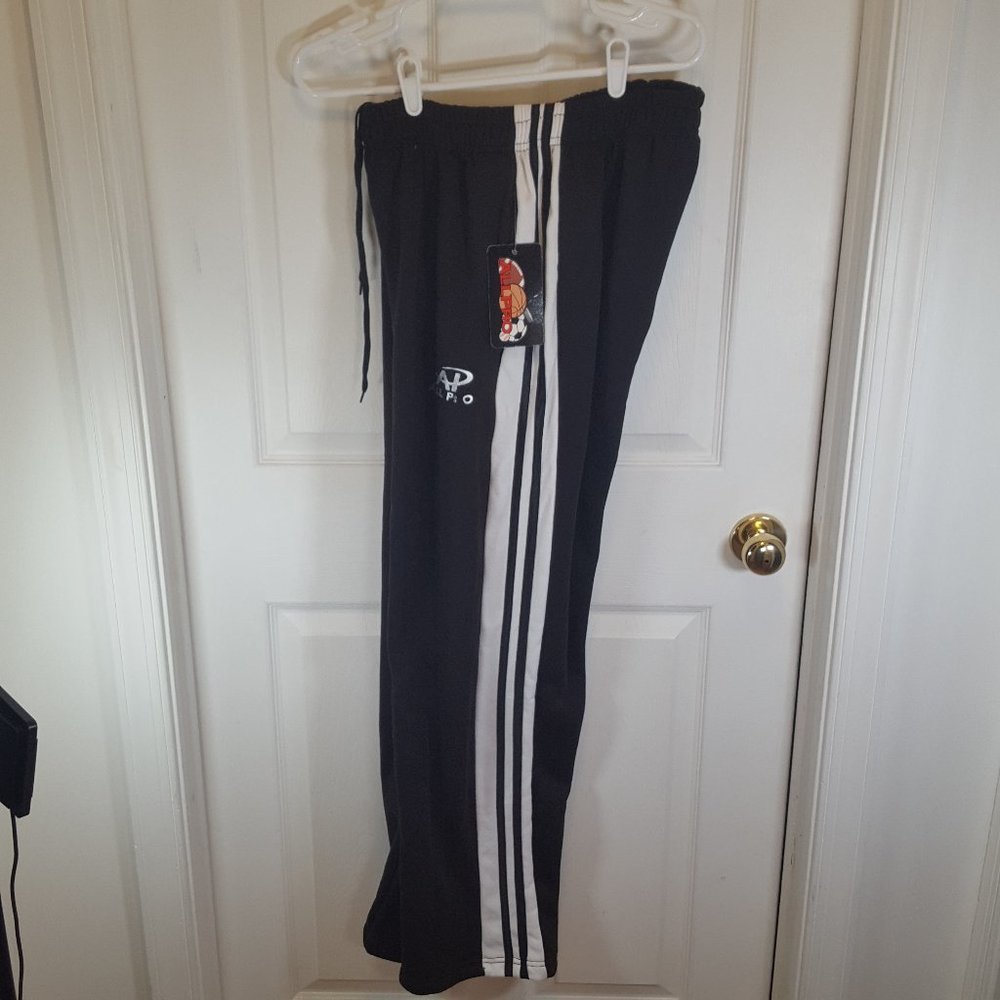 Track Pants Black w/white stripe Large and XL